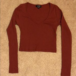Topshop long sleeve crop top